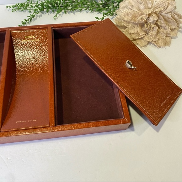 Genuine Leather Vintage Hickok Golf Theme Men's Dresser Top Caddy Valet - Picture 6 of 12